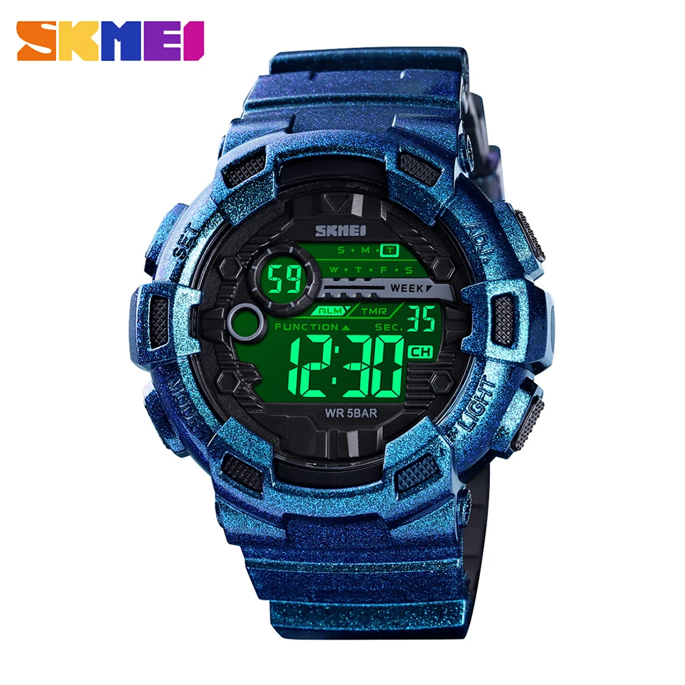 

SKMEI Outdoor Sport Watch Men Multifunction 5Bar Waterproof PU Strap LED Display Watches Chrono Digital Watch reloj hombre 1243
