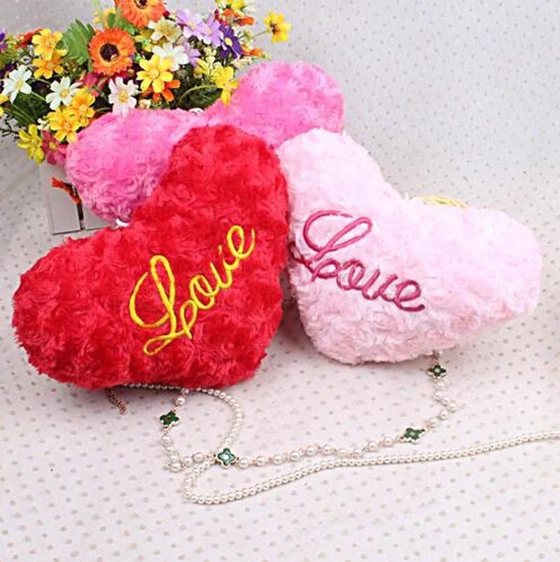 

40CM Cute Wedding Soft Plush Stuffed Red Love Heart Shape Pillow Toys for Children Doll Party Decor Toy Plush Baby romantic Gift