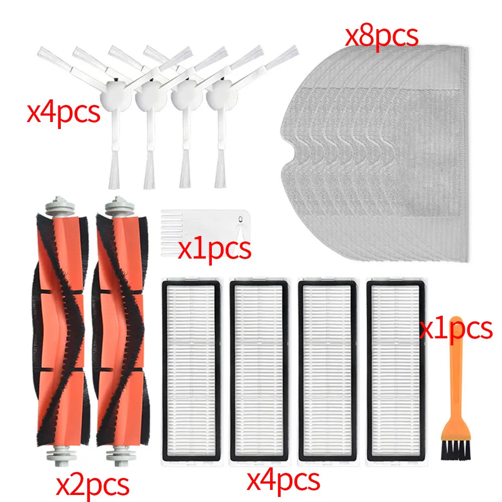 Hepa Filter + Main Side Brush + Mop Rag+ Water Tank Replacement for Xiaomi Mijia 1C 1T / STYTJ01ZHM Robotic Vacuum Cleaner Parts