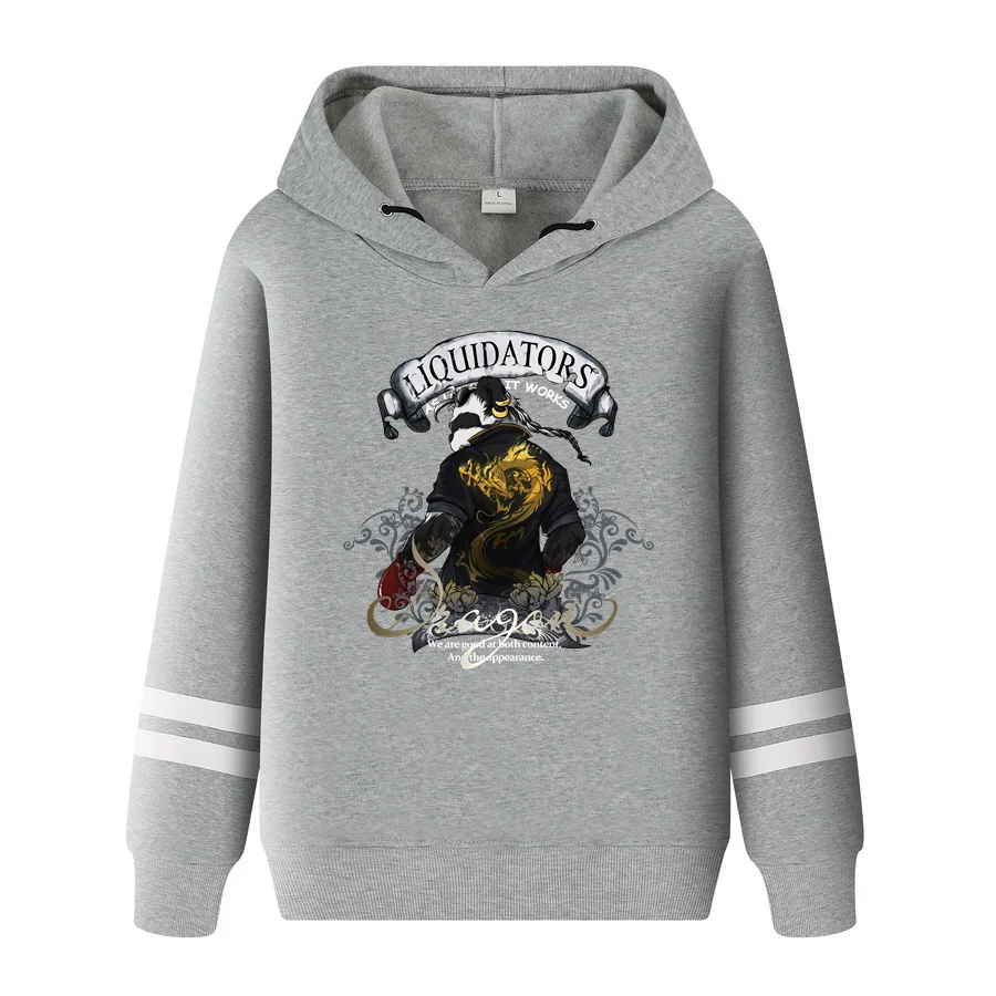 

2021 Spring Autumn Men's Cuff Stripe Hoodies Fashion Cartoon Panda Printing Casual Sweatshirts New Arrival Long-Sleeved Pullover