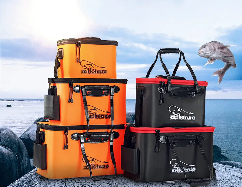 

Portable Plastic Handing Outdoor fishing Bucket Live Fish Box sea waterproof Bucket Fishing accessories Fishing Bags