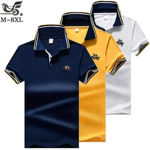 Мужская Однотонная рубашка с коротким рукавом, Размеры M  7XL 8XL