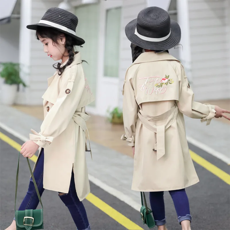 

Casual Jean Spring Autumn Coat Girls Kids Outerwear Teenage Top Children Clothes Costume Ruffle Evening Party High Quality