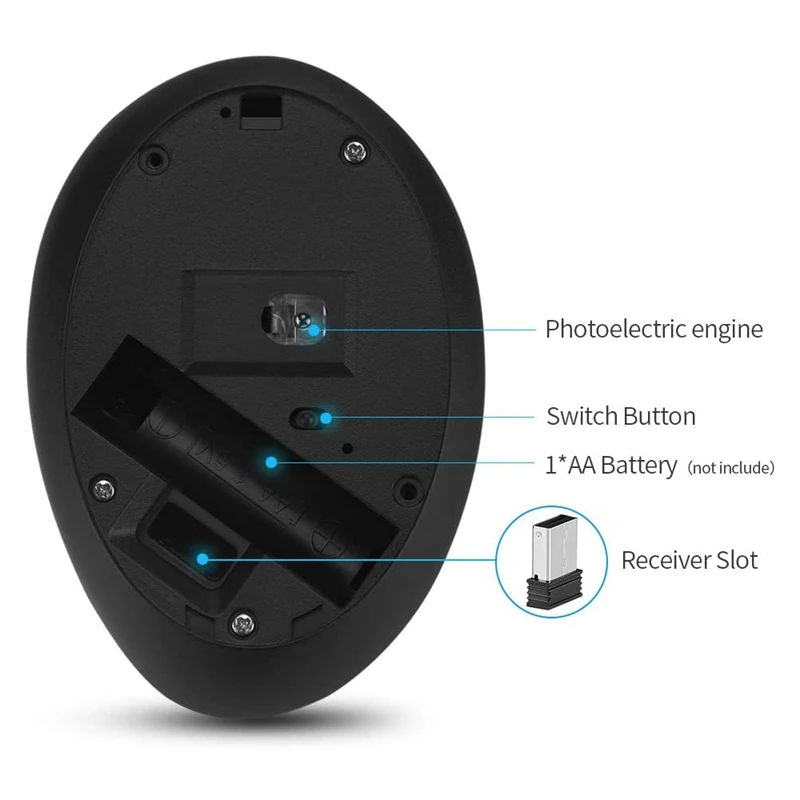 Беспроводная Вертикальная мышь высокоточная эргономичная оптическая 2 4G с 3