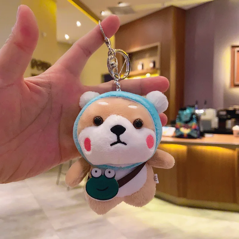 

Cute Shiba Inu Corgi Doll Bag Pendant Key Chain Animal Bag Pendant Keychain Stuffed Toy Creative Figure Small Gift Keyring