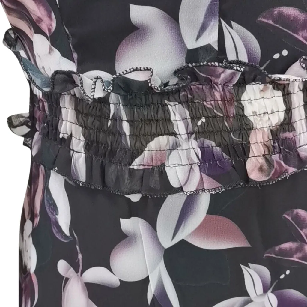 2019 женские платья модные с глубоким v-образным вырезом длинным рукавом цветочным