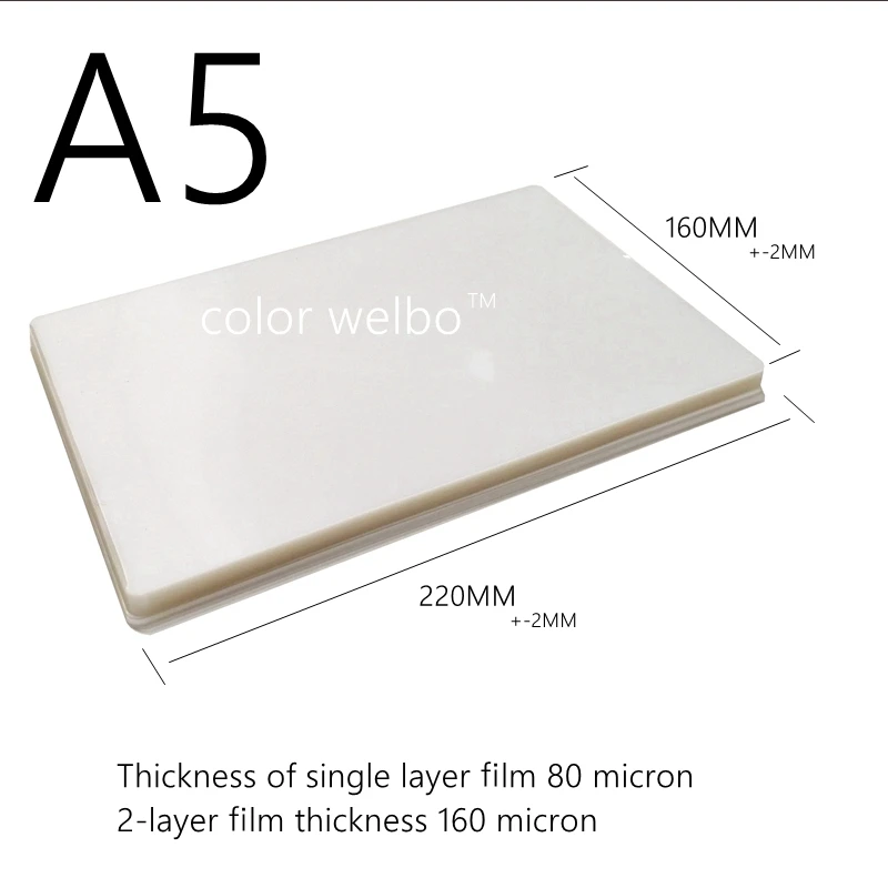 50 micron A4 A5 A6 5R Thermal Laminating Film PET Photo Files Card Picture PVC Clear Glossy 2Flap Lamination Film Plastic Film images - 6