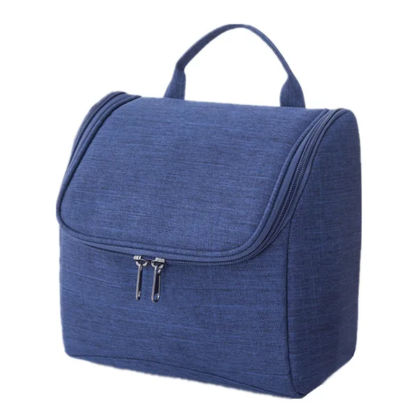 Dark Blue Для женщин Для мужчин большая косметичка с ручкой, для Красота туалетным столиком для туалетных принадлежностей Make up Чехол Путешествия Органайзер портативного хранения моющаяся сумочка коробка - Цвет: Dark Blue