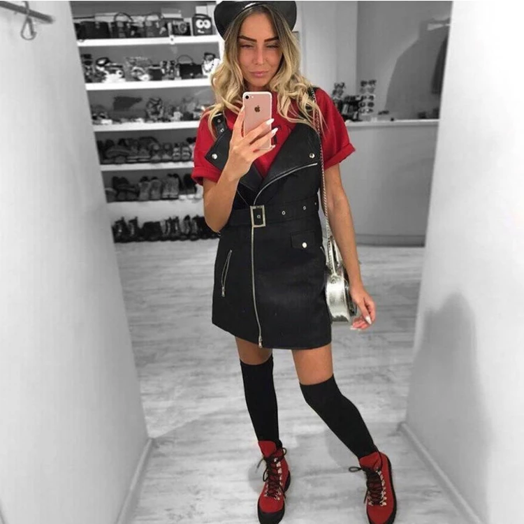 2021 из искусственной кожи женское платье с v-образным вырезом сексуальное