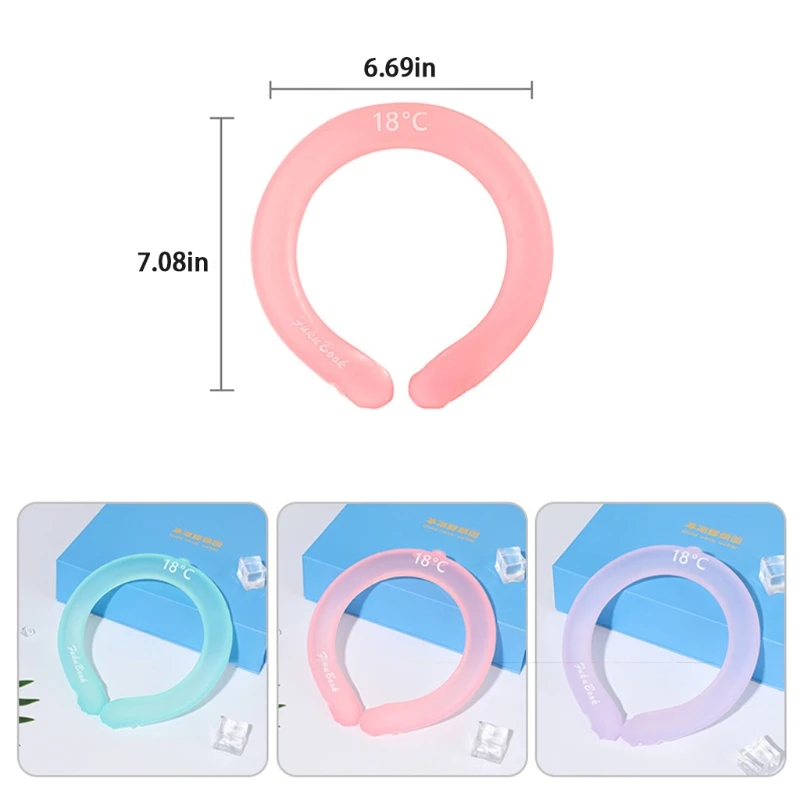 

B2EA Neck Cooling Tube Summer Cooling Products Cooling Neck Wraps Hands Free Cold Gel Reusable Neck Cooler(3 colors Choose
