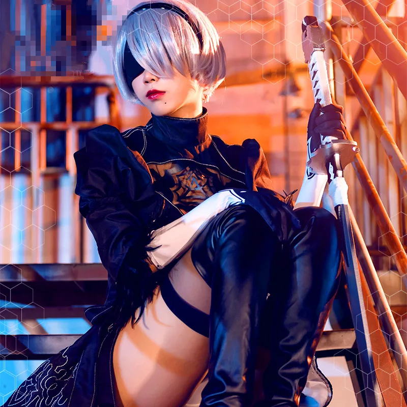 Аниме NieR:Automata 2B Косплей NieR Automata YoRHa No. Костюм для косплея типа B 2 костюмы на