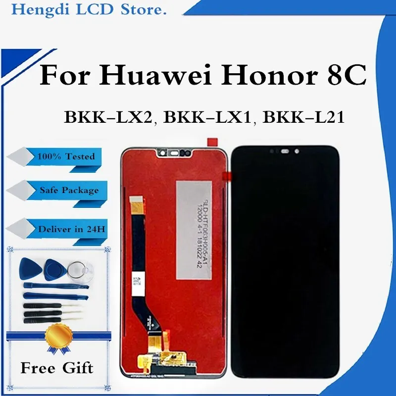 

Оригинальный 6,26 ''ЖК дисплей для Huawei Honor 8C, ЖК-дисплей, сенсорный экран, дигитайзер, для сборки, для Honor бледный 8C BKK-AL10 BKK-L21 дисплей