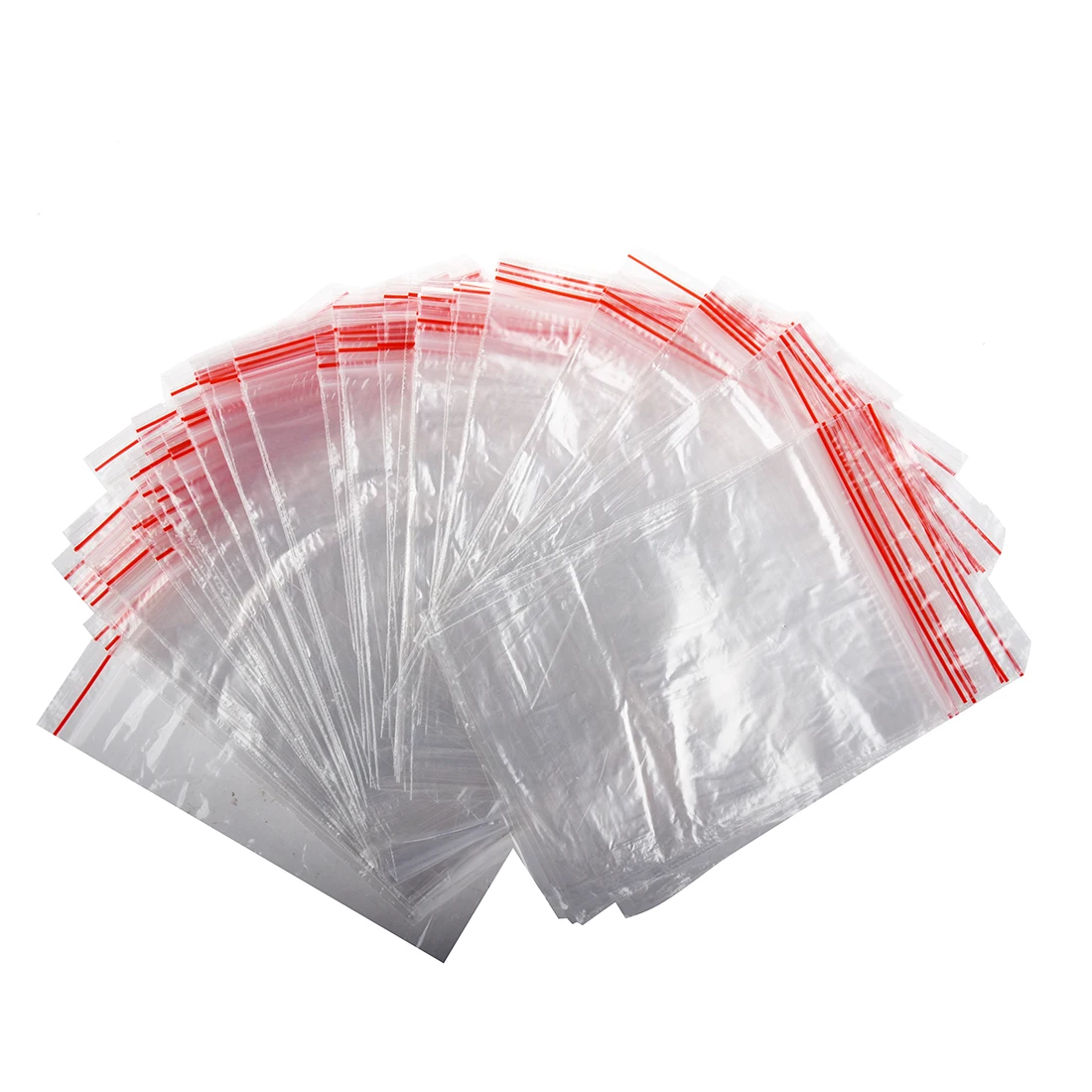 

100Pcs Zipper Closure Lock Zipped Poly Clear Bags Plastic Zip