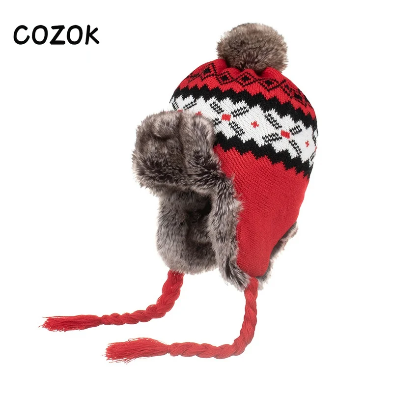 

Hot Selling Ear Protection Winter Hat Women's Fashion Warm Women's Solid Color Adult Headwear Fashion High-end Designer Beanie