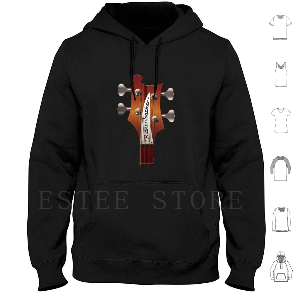 

Guitar Headstock Art-4003 Bass Hoodie Long Sleeve Guitar Headstock Tuning String Music Neck Country Indie Alternative