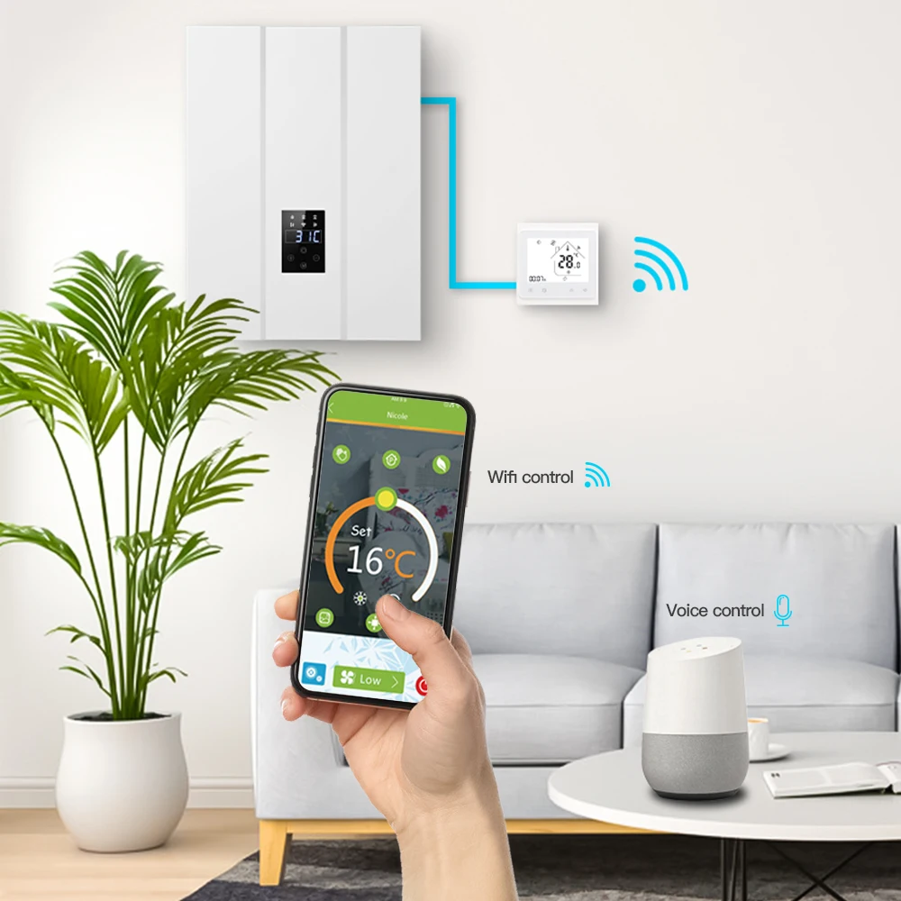 Электрический комбинированный котел с Wi-Fi управлением для центрального