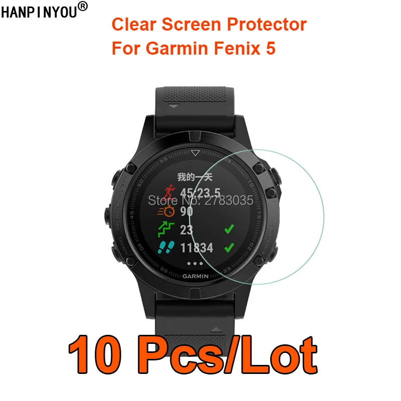 10 шт./лот для Garmin Fenix 5 SmartWatch прозрачная блестящая Защитная пленка экрана (не