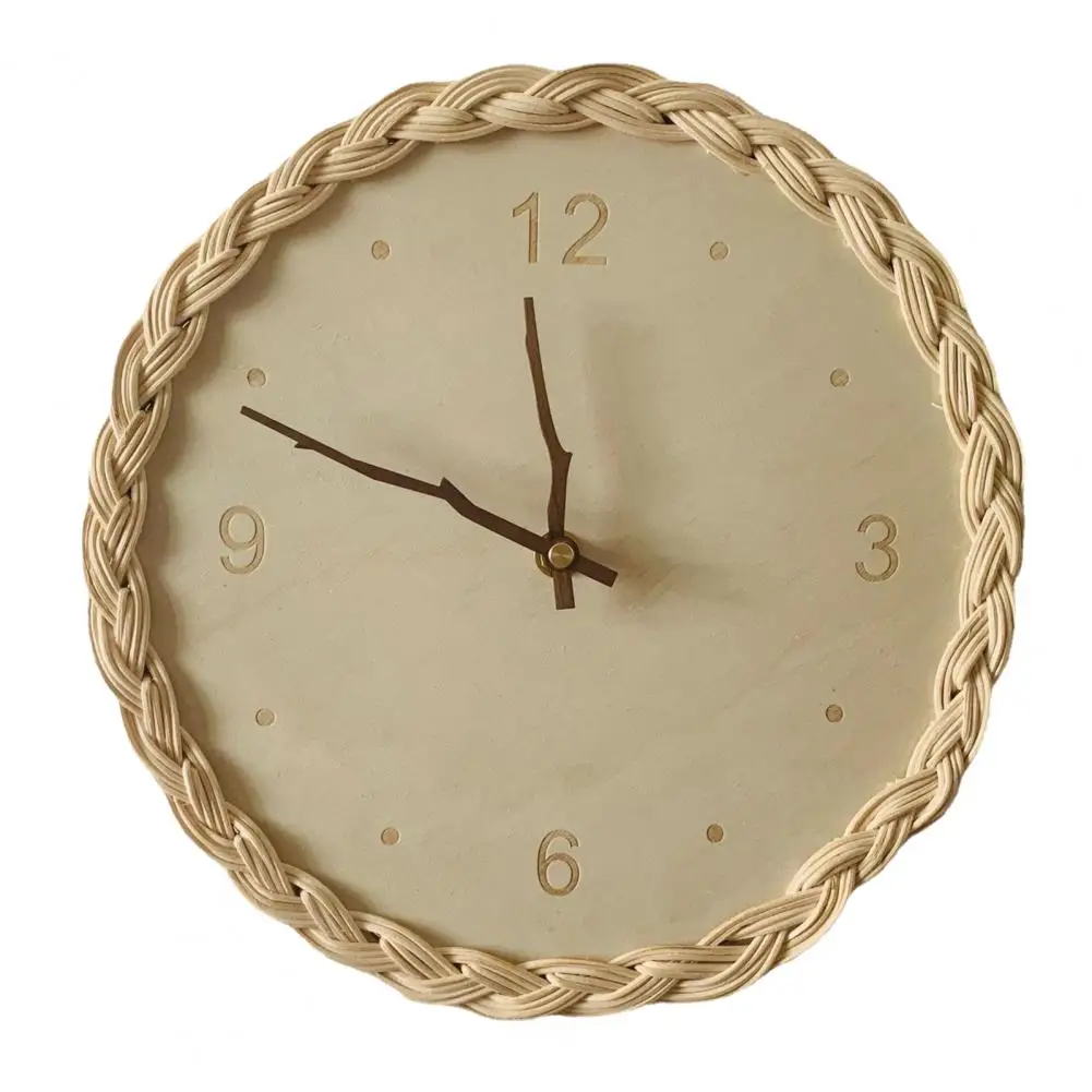 

Twig Shape Indicator Practical European-Style Garden Rattan Frame Clock European Style Clock Decor Ornamental for Hallway