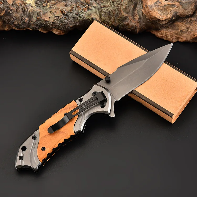 

Дамасский складной нож, тактический боевой карманный титановый клинок из стали и дерева, для выживания, охоты