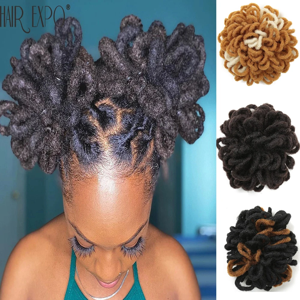 

20,5 "афро слоеные дреды шиньон парик на шнурке конский хвост короткие накладные волосы на африканские синтетические волосы пучок шиньон