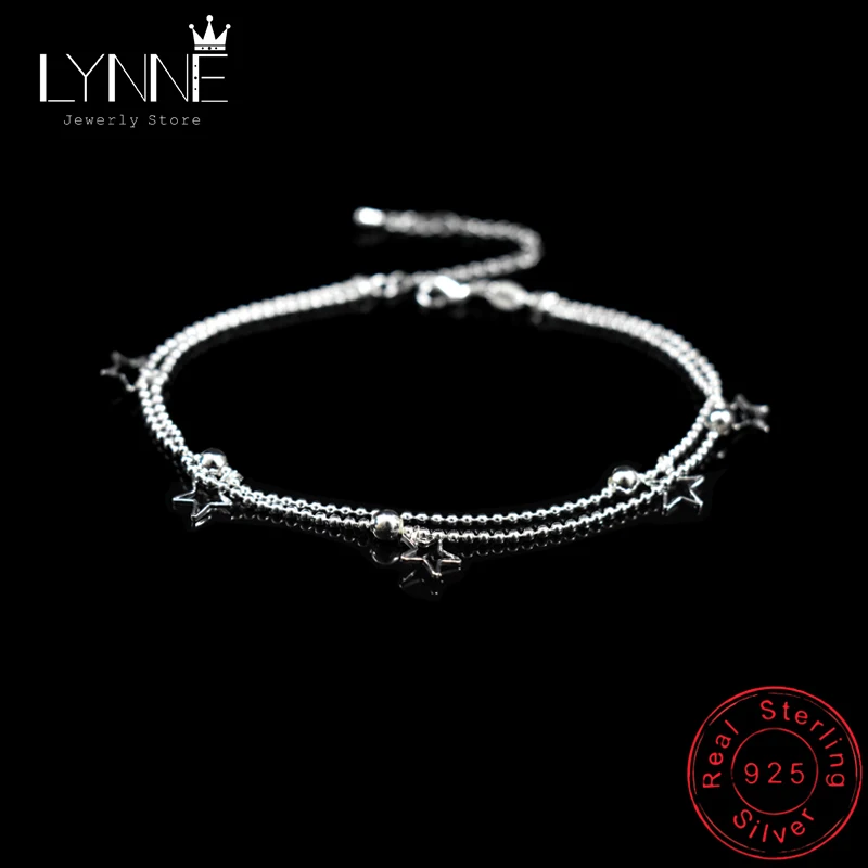 Браслет-цепочка Женский из серебра 925 пробы с подвеской в виде сердца | Украшения