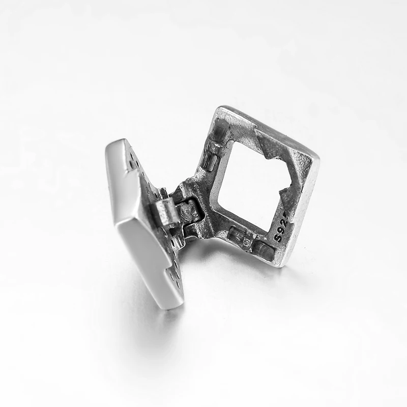 925 Стерлинговое Серебро ажурный цветок Прозрачный Циркон квадратные бусы клипсы