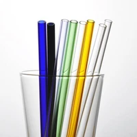 300pcslot colorful glass straws 20cm x 8mm straight drinking straws reusable straws healthy reusable eco friendly