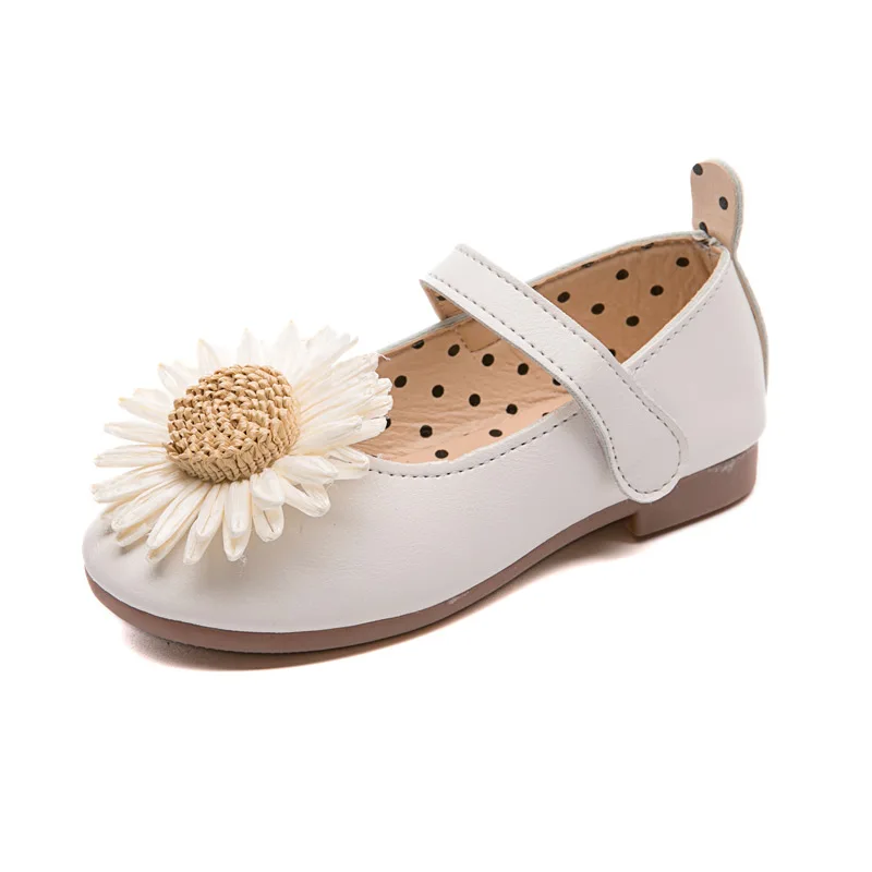 

Fashion Children Shoes Girls Sneakers Princess Soft Leather With Flowers Kids Flats Dress Party Wedding Show Shoes 26-36 Autumn
