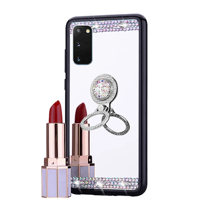 Зеркальный кольцевой держатель A51 силиконовый чехол для Samsung Galaxy S20 S10 S9 Plus S8 A10 A20 S
