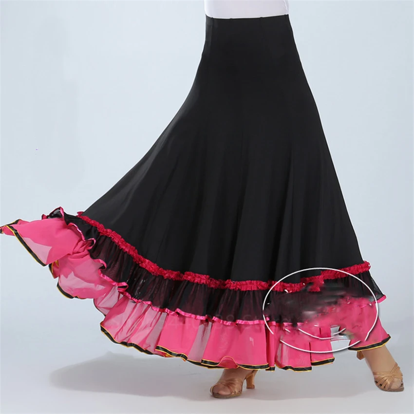 

Flamenco Dance Skirt Spanish Gypsy Women Girls Costume Modern Practice Ballroom Dress Ruffle Competition Stage Performance Maxi