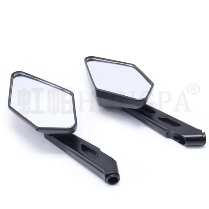 

Universal Motorcycle Side Mirror Scooter Mirrors Black Modified Accessories Plastic Shell Metal Rod Nondestructive Installation