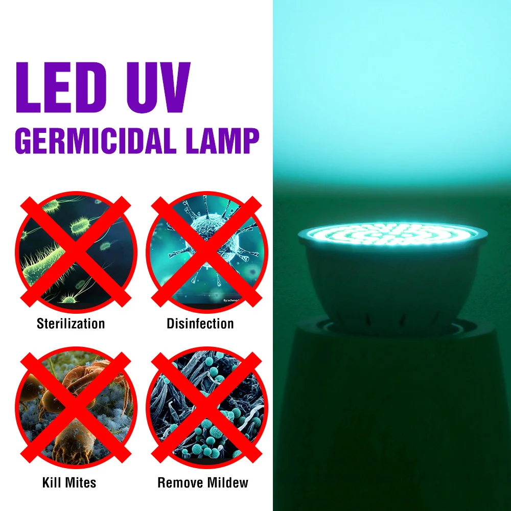 UVC E27 LED дезинфекционная лампа GU10 ультрафиолетосветодиодный Светодиодная E14 УФ