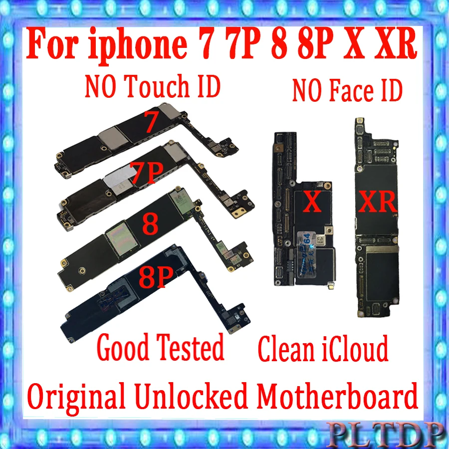 Full Function For iphone  7 7 Plus 8 8 Plus X Motherboard Free icloud for iphone  7 7P 8 8P X Logic Boards with IOS System board
