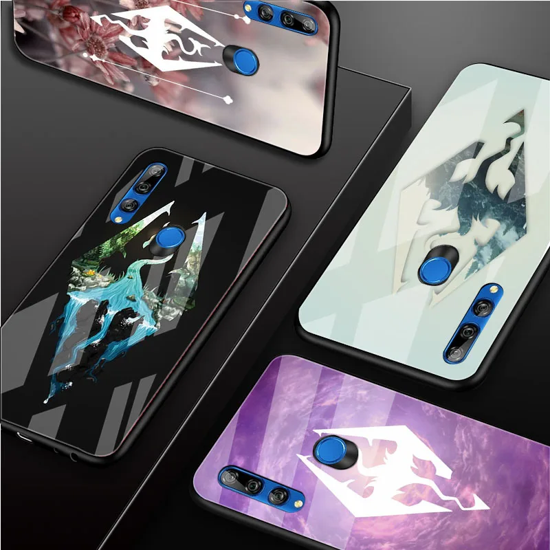 Skyrim логотип DIY Роскошный чехол из закаленного стекла для телефона Huawei Honor 30 20 10 Lite