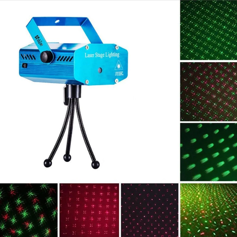 Mini projecteur Laser LED  effet de lumière de scène  stroboscope  spectacle  fête  lumières sonores