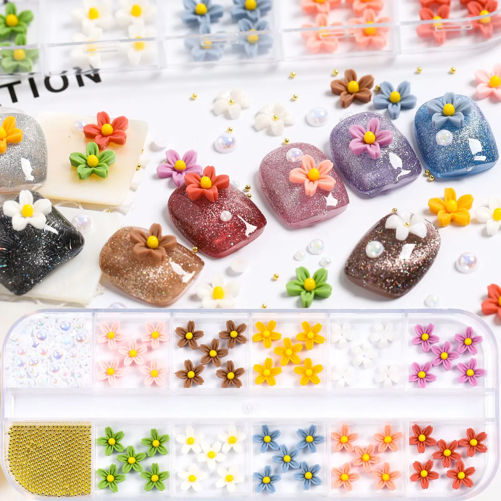 

Resin Manicure Fashion Charm DIY Nail Art Accessories Five Petal Flower Flower Nail Art Jewelry 3D Nail Art Decoration