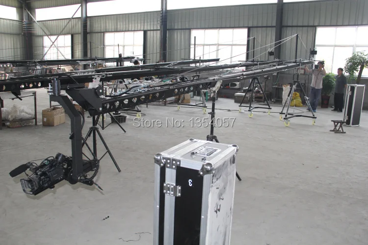 

jib crane 10m 3-axis pan tilt head portable camera crane dslr with dolly and monitor Factory supply