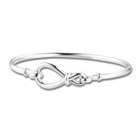 100 925 sterling silver pan bracelet eternity symbol flower knot chain new diy luxury woman romantic temperament