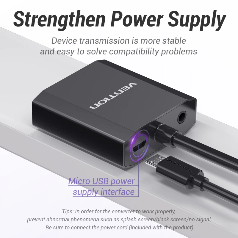 Vention преобразователь из vga в hdmi 1080P папа мама с аудио VGA HDMI Цифровой Аналоговый