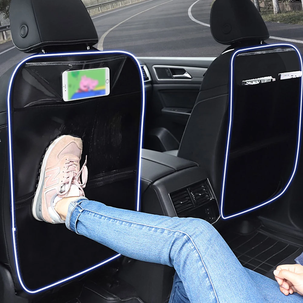 

Коврик из искусственной кожи для защиты от ударов, водонепроницаемый чехол на заднее сиденье автомобиля, защитные коврики от царапин для де...