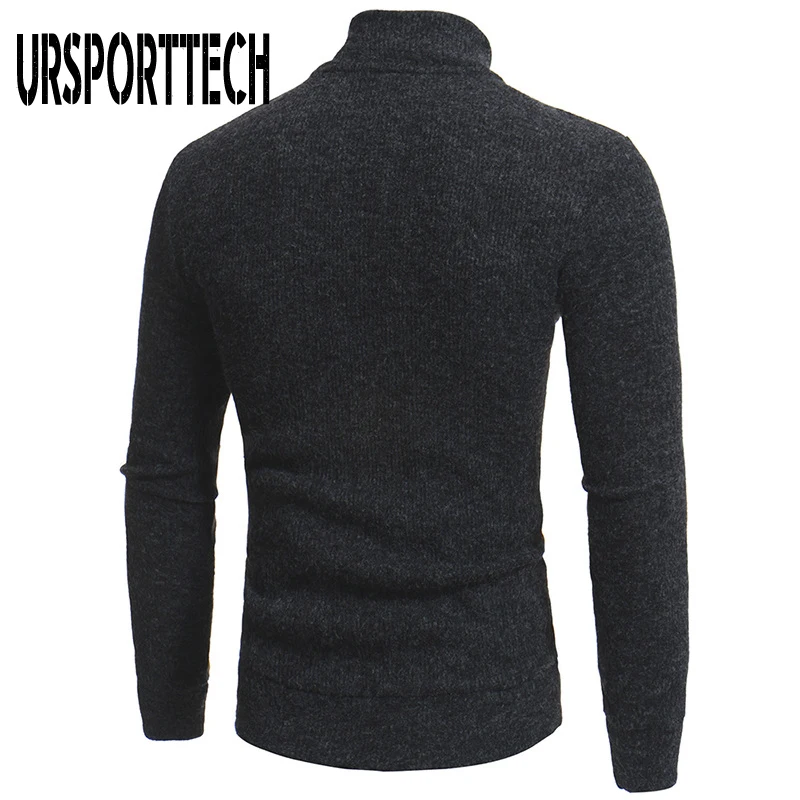 Новое поступление осенний мужской свитер с высоким воротом облегающий