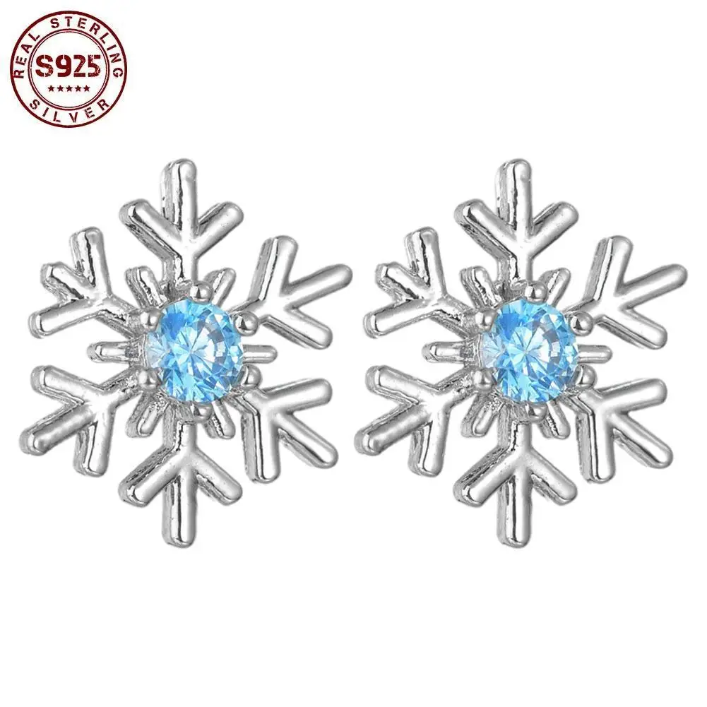 

Женские серьги-гвоздики в виде снежинок, с кристаллами