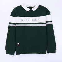 school style stripe uniform harris embroidery cartoon men female slytherin sweatshirt hoodies woman tracksuit kpop velvet