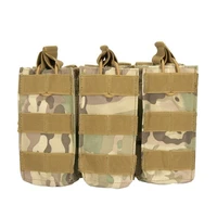yakeda tactical military molle compatible open top triple mag pouch for m4 m17 ak47 magazine