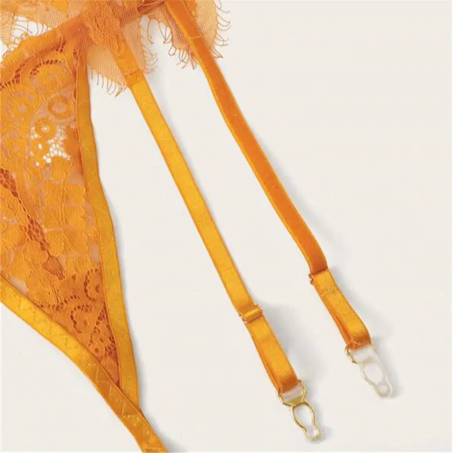 Женское сексуальное нижнее белье Ночное бюстгальтер + кружевные трусики-танга