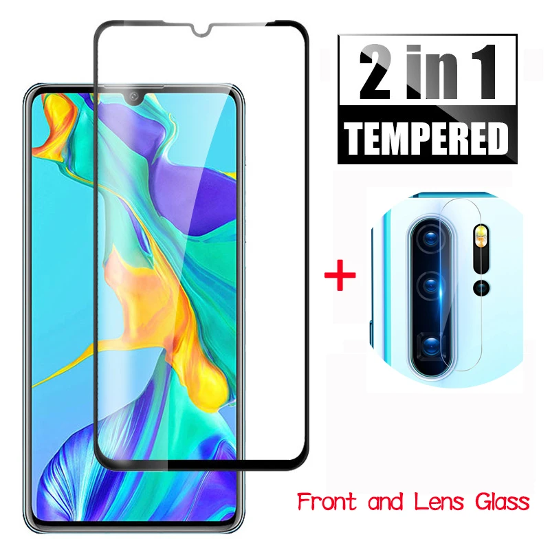 Закаленное стекло 2 в 1 для Huawei P30 P30lite Защитное экрана lite P 30 9H объектив
