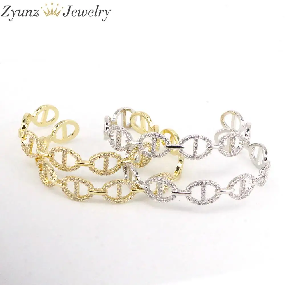 

3PCS, Minimalist Bracelets & Bangles CZ Micro Pave New Charm Bangle For Women Jewelry Accessories Pulseras Mujer Bijoux Femme