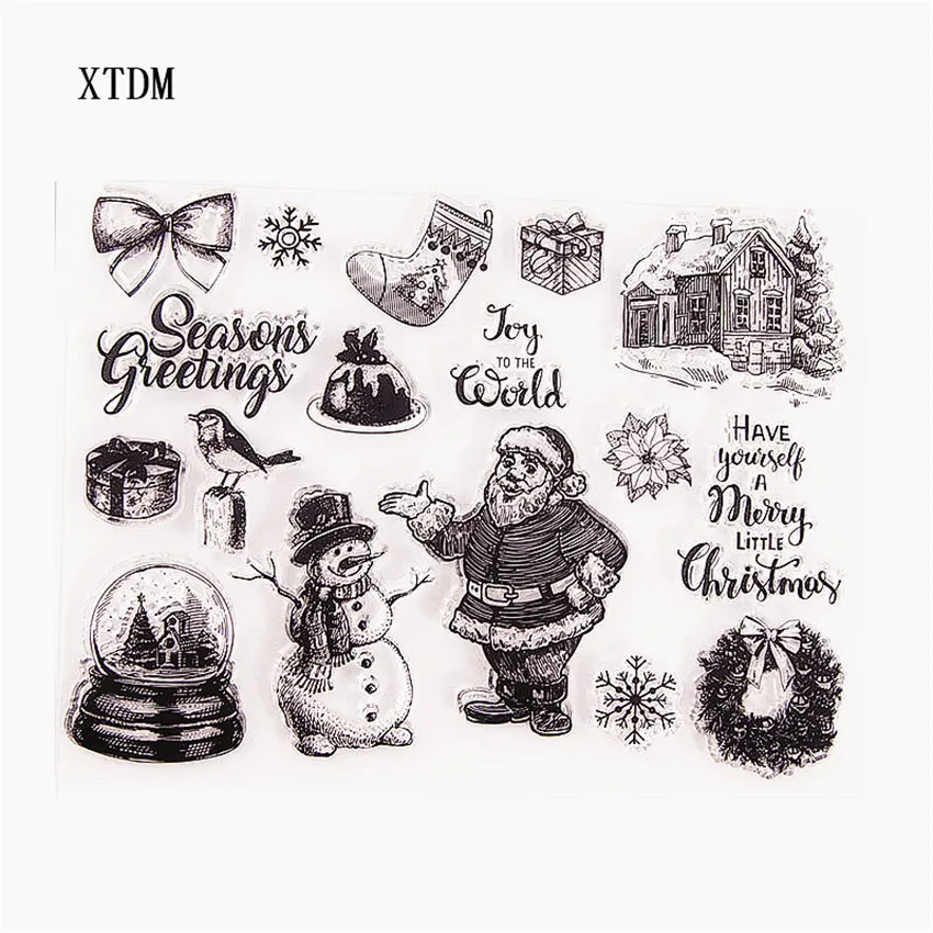 Лидер продаж прозрачный штамп Санта-Клауса силиконовый альбом для скрапбукинга