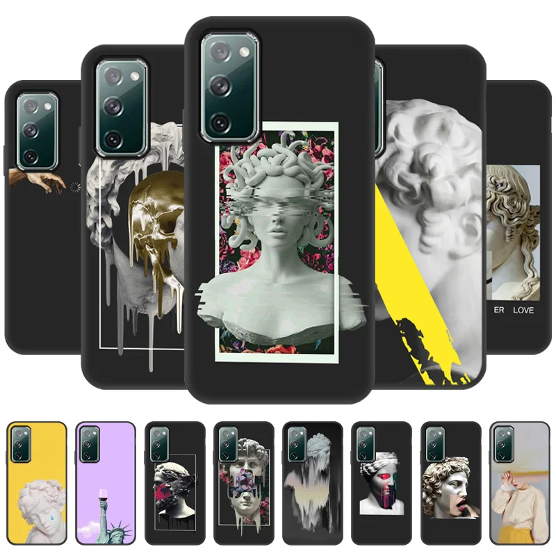 

S20 FE Case For Samsung S21 Ultra Case Soft Silicon Funda S10 S20 Plus S21 FE S8 S9 Cover Art Statue Shell Note 20 Ultra 10 Plus