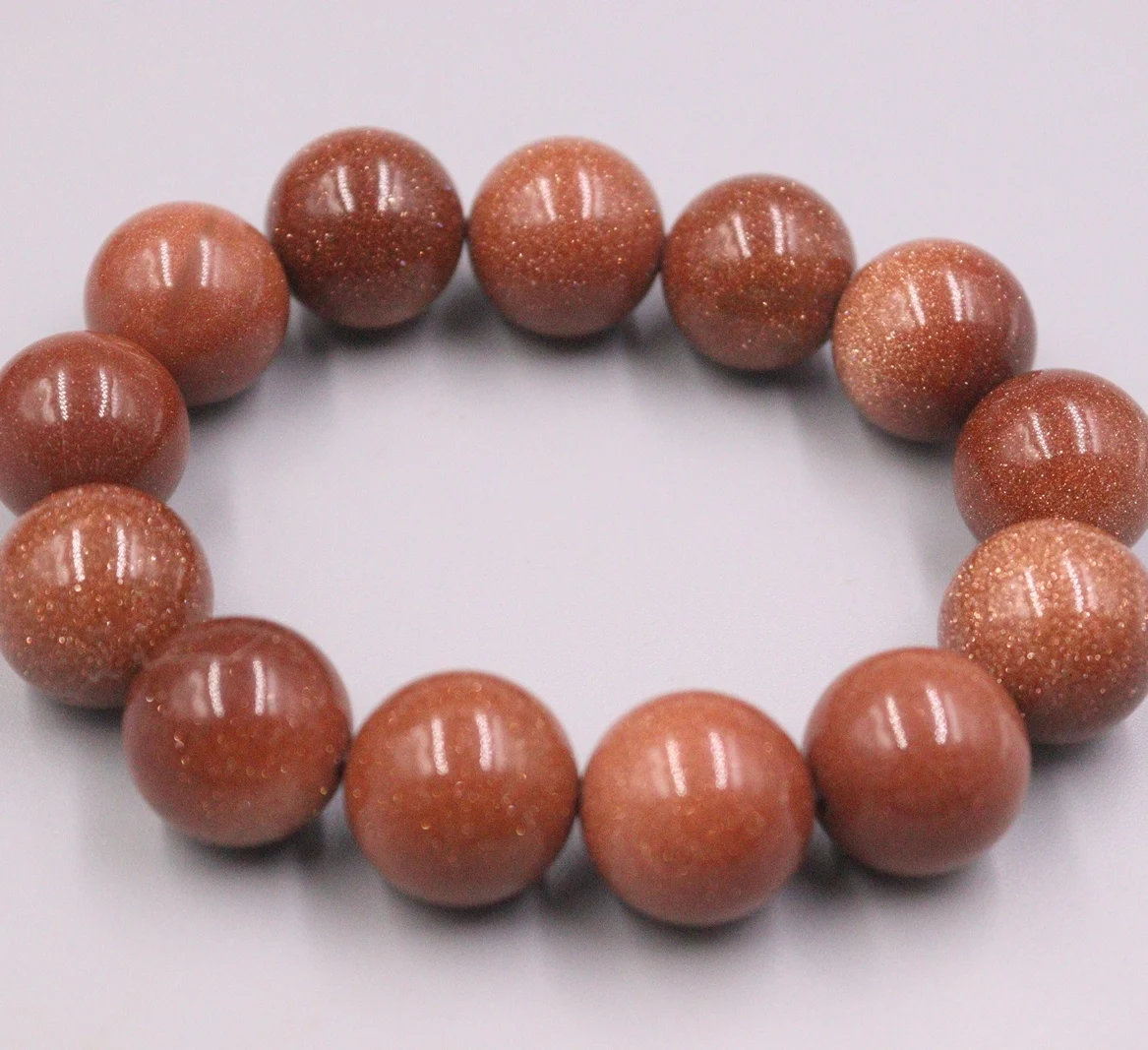 

New Nugget Sand Bracelet Width 16mm Brown Round Beads Bracelet Diameter 55-58mm